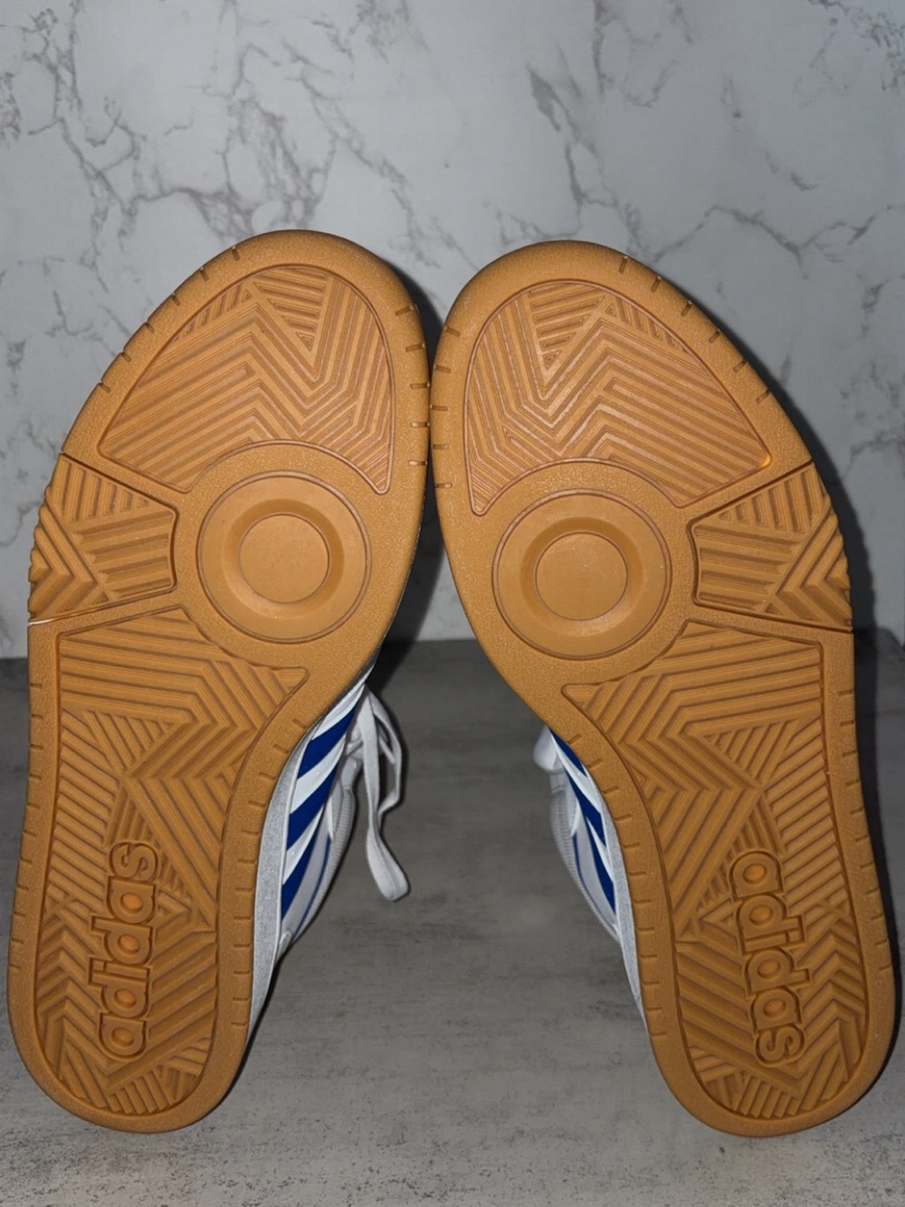 NWT Adidas Men’s 3.0 White & Blue High-Top Sneakers - Picture 9 of 13